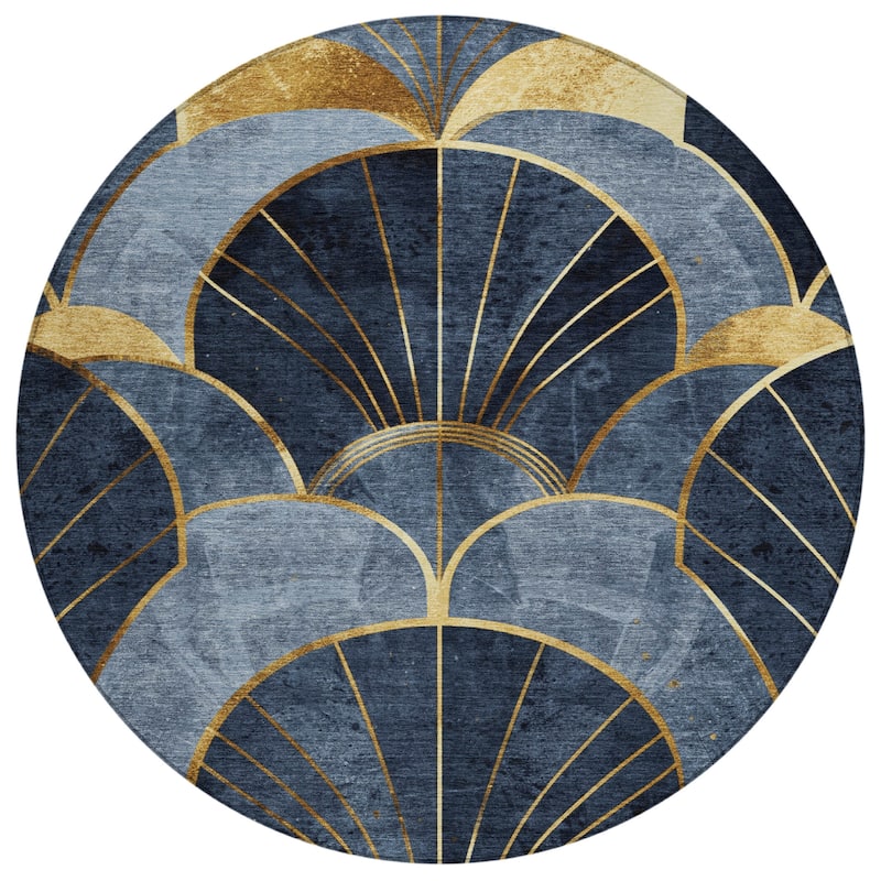 Machine Washable Indoor/Outdoor Glam Floral Chantille Rug