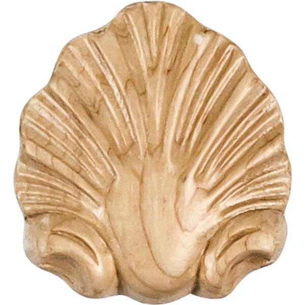 slide 1 of 1, Hardware Resources Onlay with Shell Styling, 2-3/4"H x 2-1/2"W x 1/2"D Natural Maple