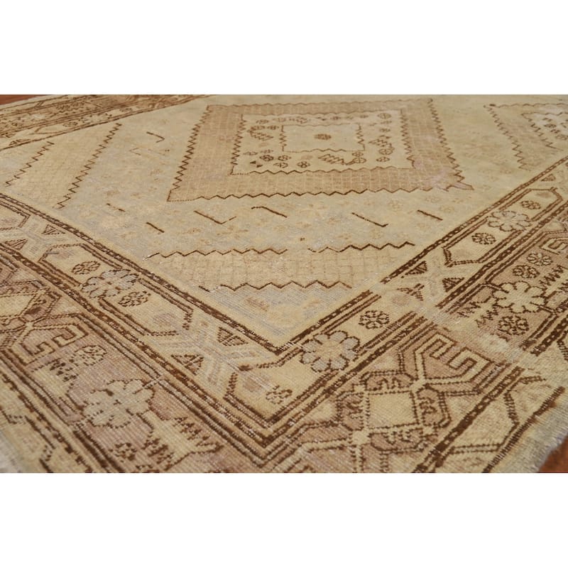 Pre-1900 Antique Vegetable Dye Khotan Rug Hand-Knotted Wool Carpet - 5'7"x 10'7"