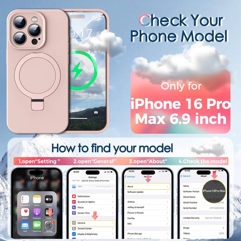 iPhone 16 Pro Max Case, Liquid Silicone,Moisturizing Factor,Extreme Soft Slim Phone Case with Stand Compatible with MagSafe 6.9"