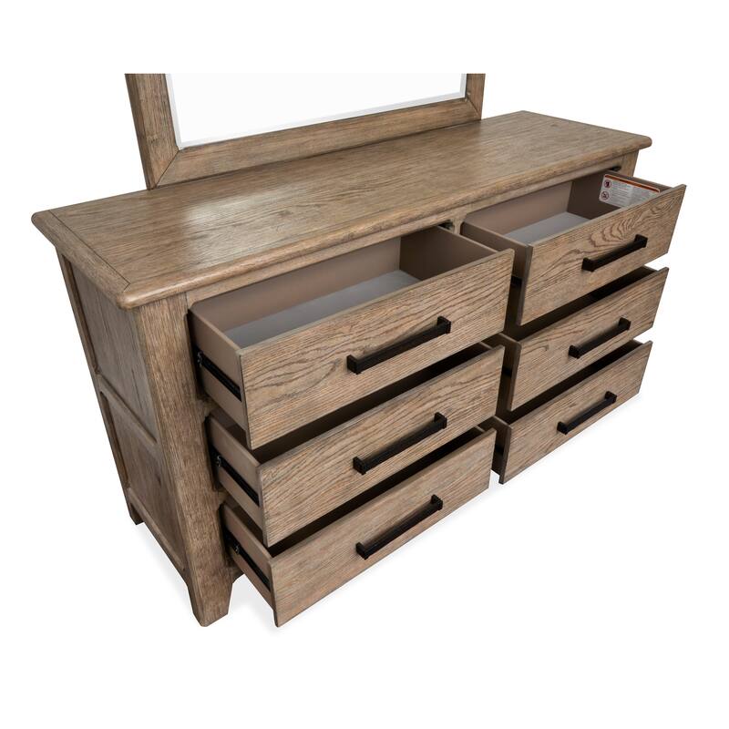 Magnussen Home Claremont Smokey Taupe Dresser with Landscape Mirror