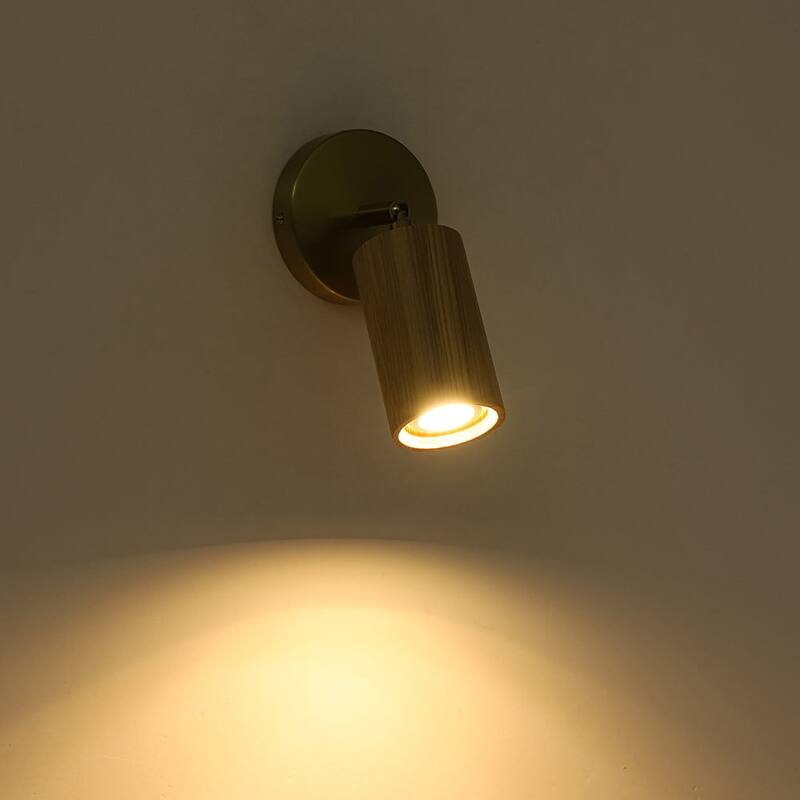 Rustic Wood Grain Single Ceiling Track Light Adjustable Spotlight