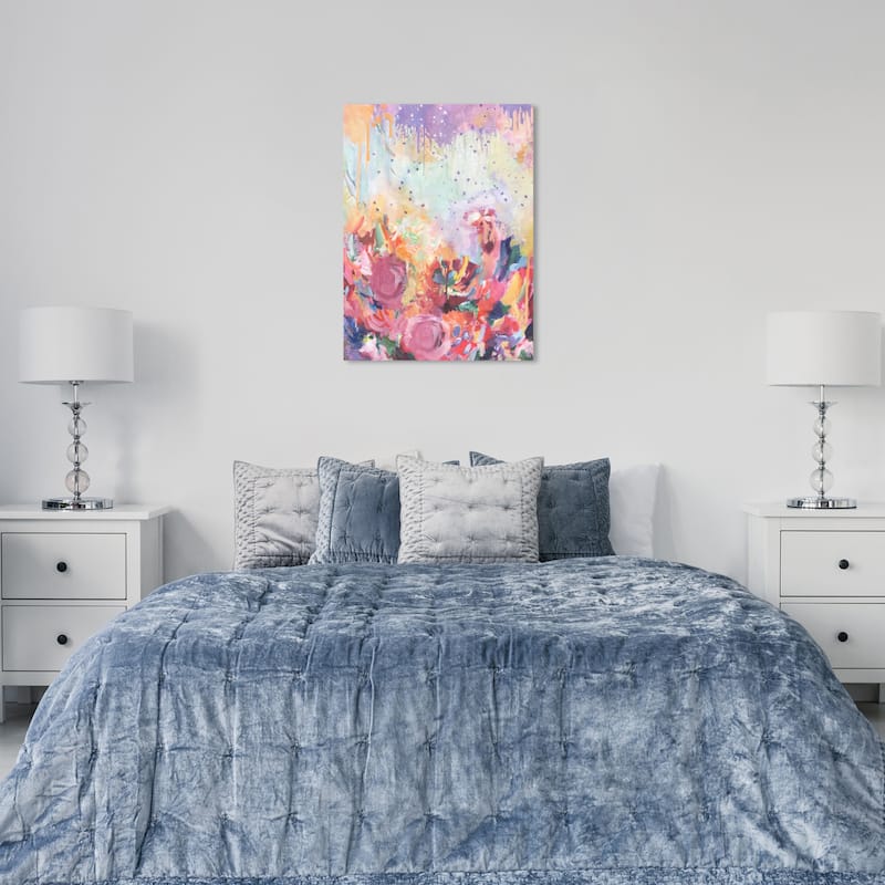 Wynwood Studio Canvas Abstract Cotton candy Pink and Modern & Contemporary Wall Art Canvas Print - 36 x 24