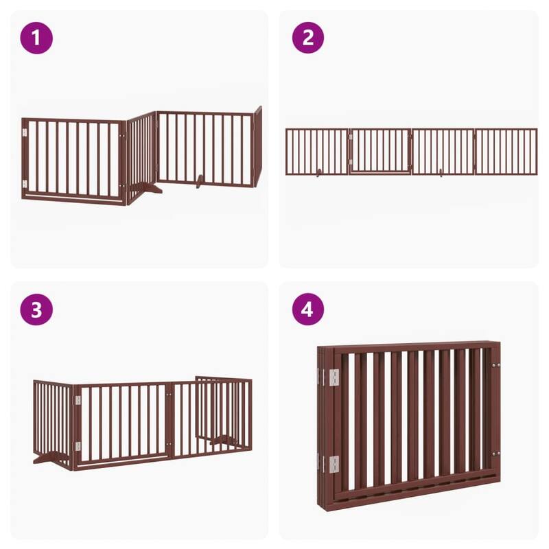 vidaXL Dog Gate Foldable Poplar Wood
