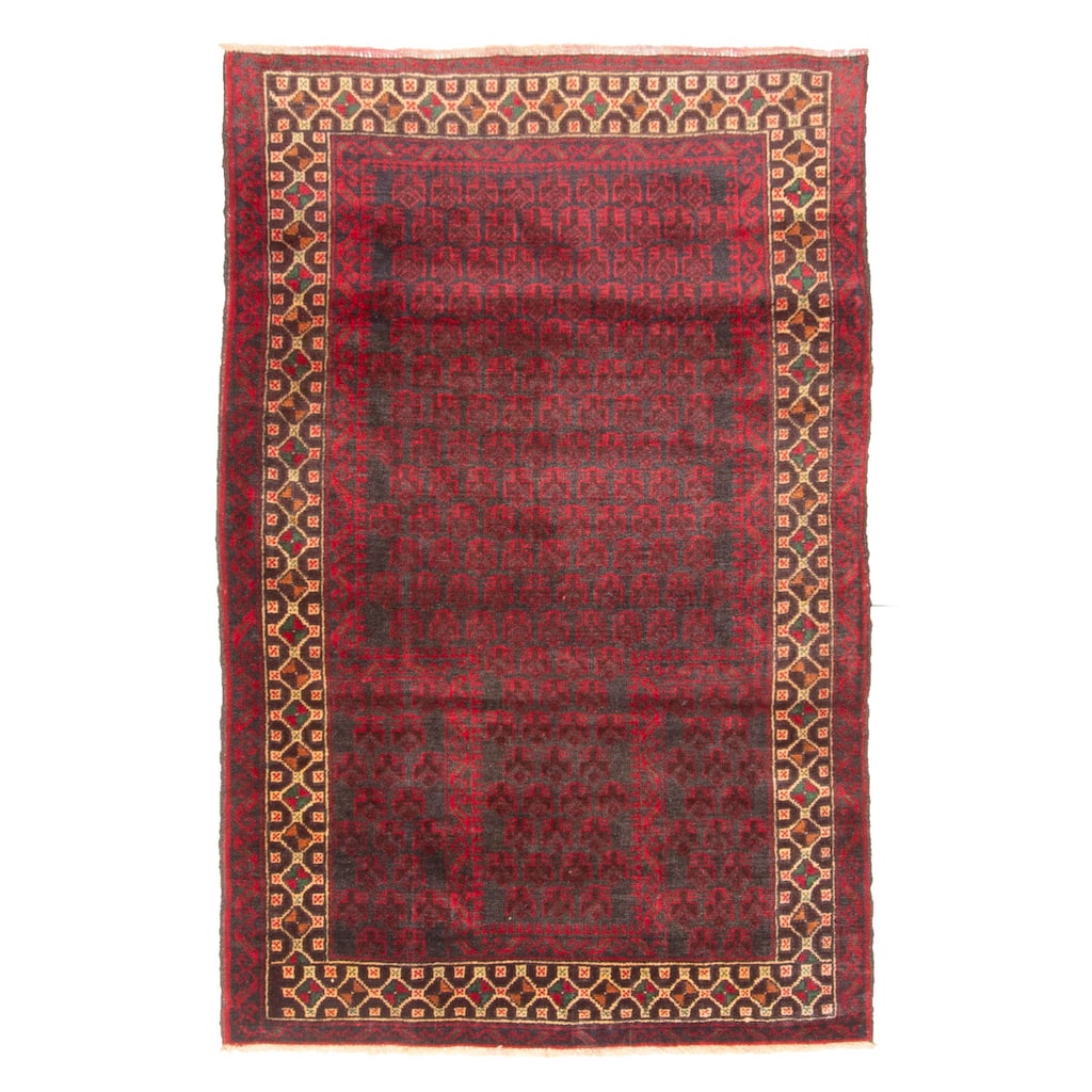 ECARPETGALLERY Hand-knotted Teimani Dark Grey Wool Rug - 2'10 x 4'5