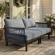preview thumbnail 25 of 28, Outdoor Patio Aluminum PE Rattan Free Combination Sectional Sofa Conversation Seating Set 2Seats - DarkGrey