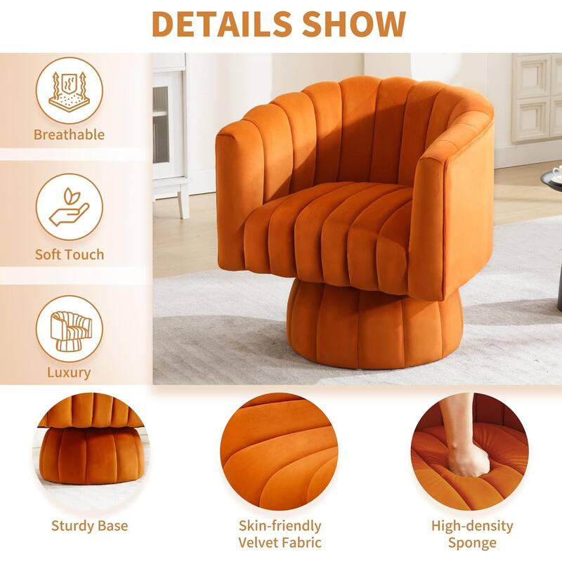 HOMYKA Swivel Accent Barrel Chair Cute Comfy Arm Chair Set 2