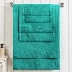 preview thumbnail 37 of 69, Superior Wisteria Cotton Floral Jacquard 6 Piece Bathroom Towel Set 6-Piece - Turquoise