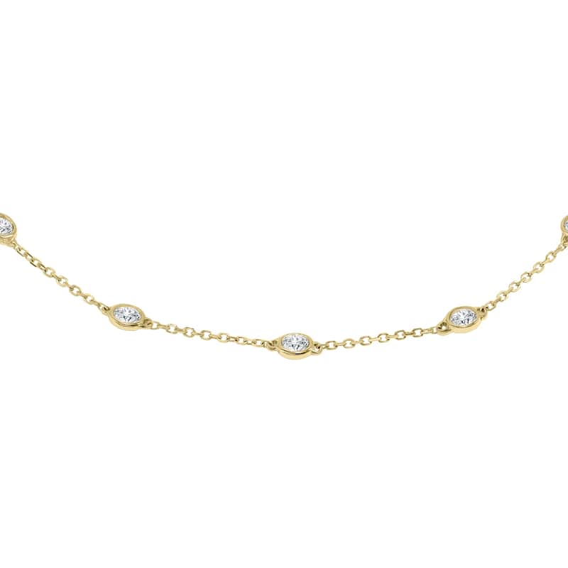 Marquee 1/2 Carat TW Bezel Set Genuine Diamond Station Bracelet in 14K Yellow Gold