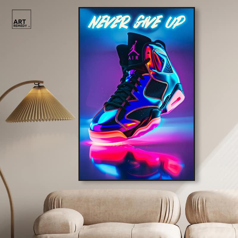 Cool Glow Sneaker Hype Canvas by Art Remedy