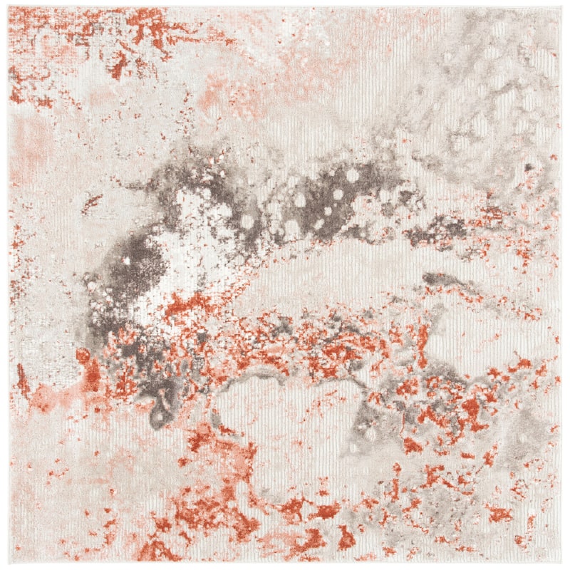 SAFAVIEH Meadow Erline Modern Abstract Rug - 5' Square - Beige/Pink