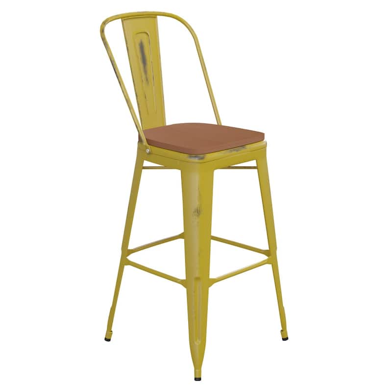 All-Weather Bar Height Stool with Poly Resin Seat