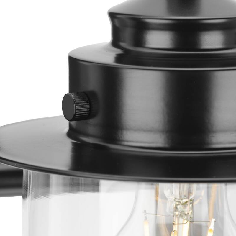 Northlake Collection Four-Light Matte Black Clear Glass Transitional Bath Light - 32.5 in x 7.5 in x 8 in