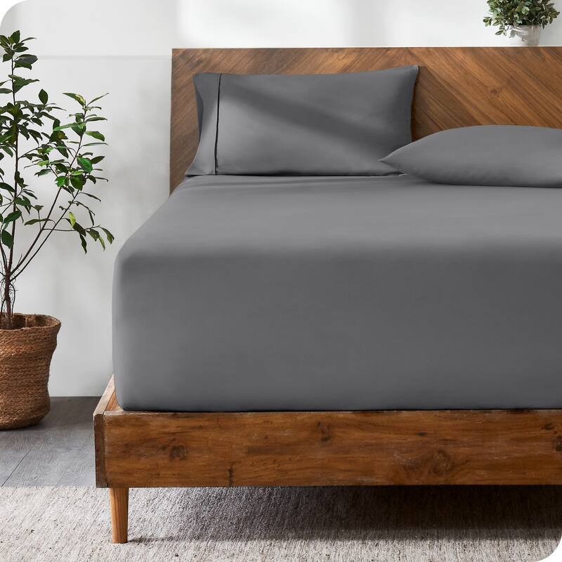Bare Home Ultra-Soft Microfiber 22 Inch Extra Deep Pocket Fitted Sheet - King - Grey