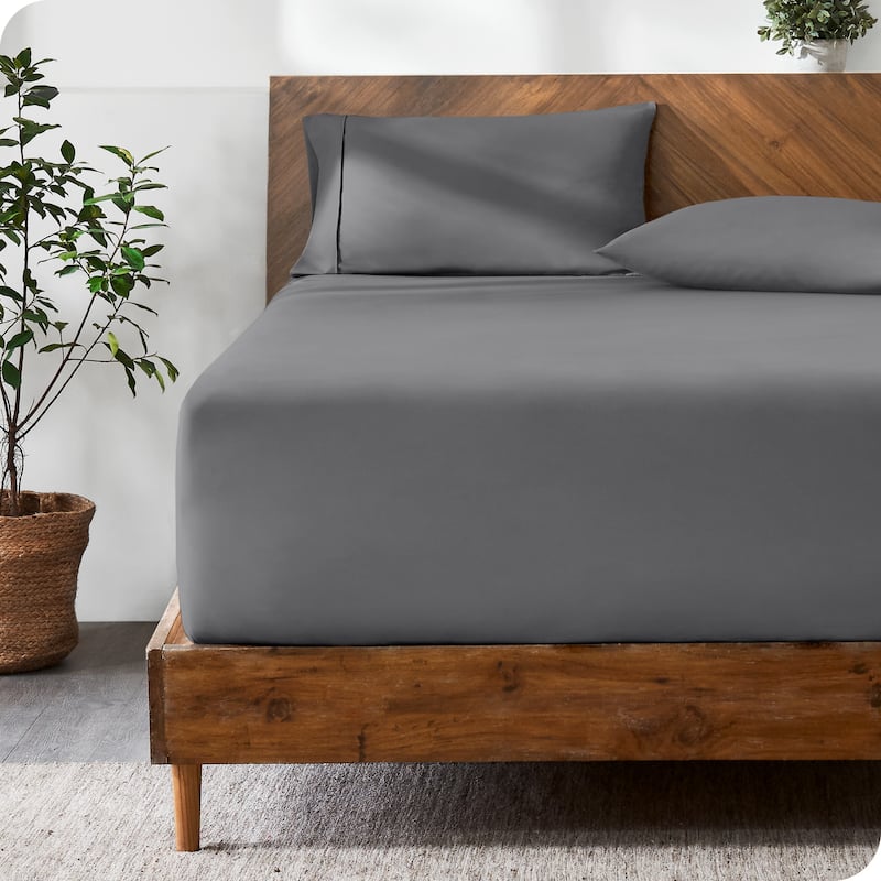 Bare Home Ultra-Soft Microfiber 24 Inch Extra Deep Pocket Fitted Sheet - King - Grey