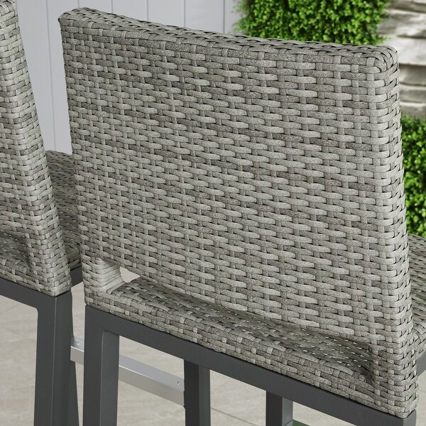 Gray wicker bar best sale stools
