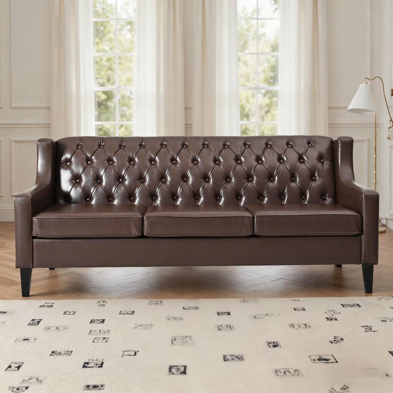 GDFStudio - PU 3-Seater 78.75" Couches with Comfy Cushion