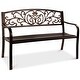preview thumbnail 6 of 8, Outdoor garden courtyard steel bench Brown