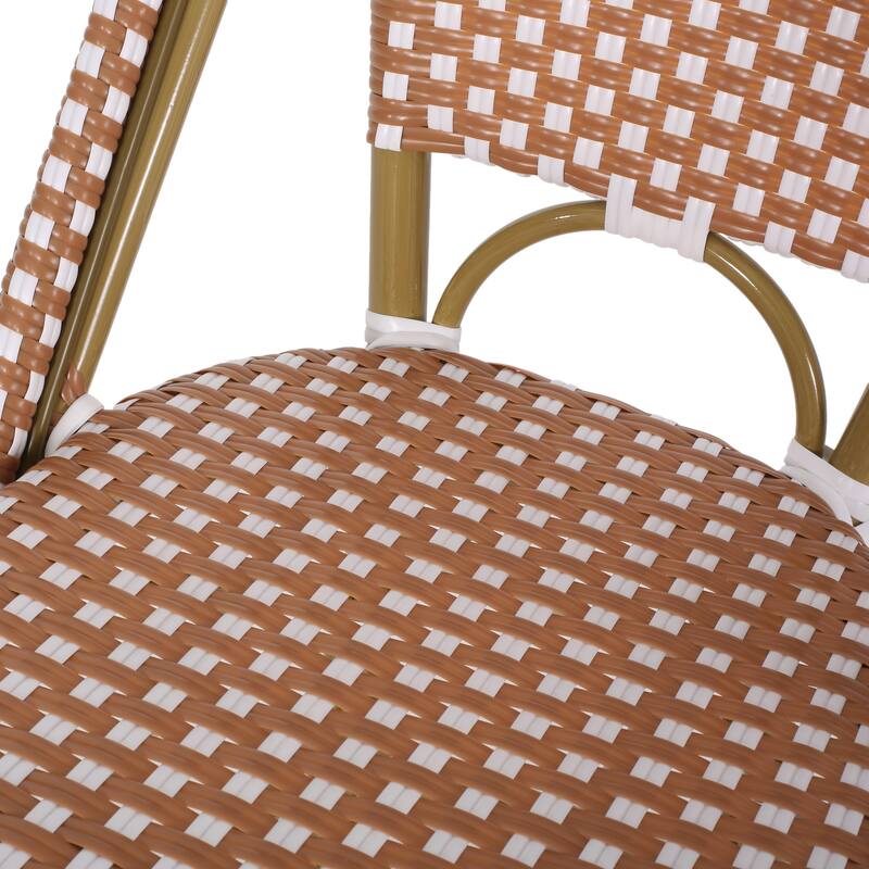 Kinner Outdoor Aluminum French Barstools (Set of 4) by Christopher Knight Home - 18.00" L x 23.75" W x 46.00" H