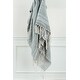preview thumbnail 14 of 23, Rizzy Home Striped Hand-tied Throw Blanket Grey