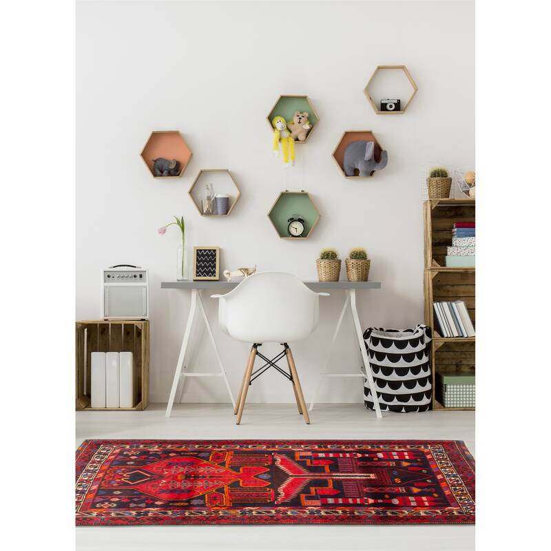 Teimani Red Rug 2'10" x 4'6" - 2'10 x 4'6