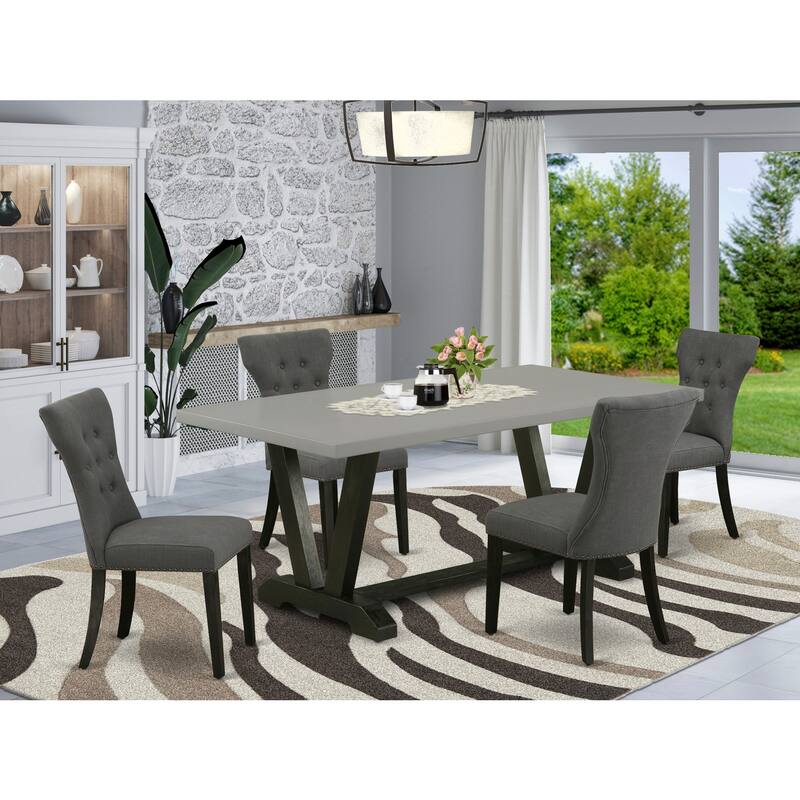 Kitchen Table Set 5 Piece Dining Set with 4 Chairs Modern Rectangular Table and Chairs - 72