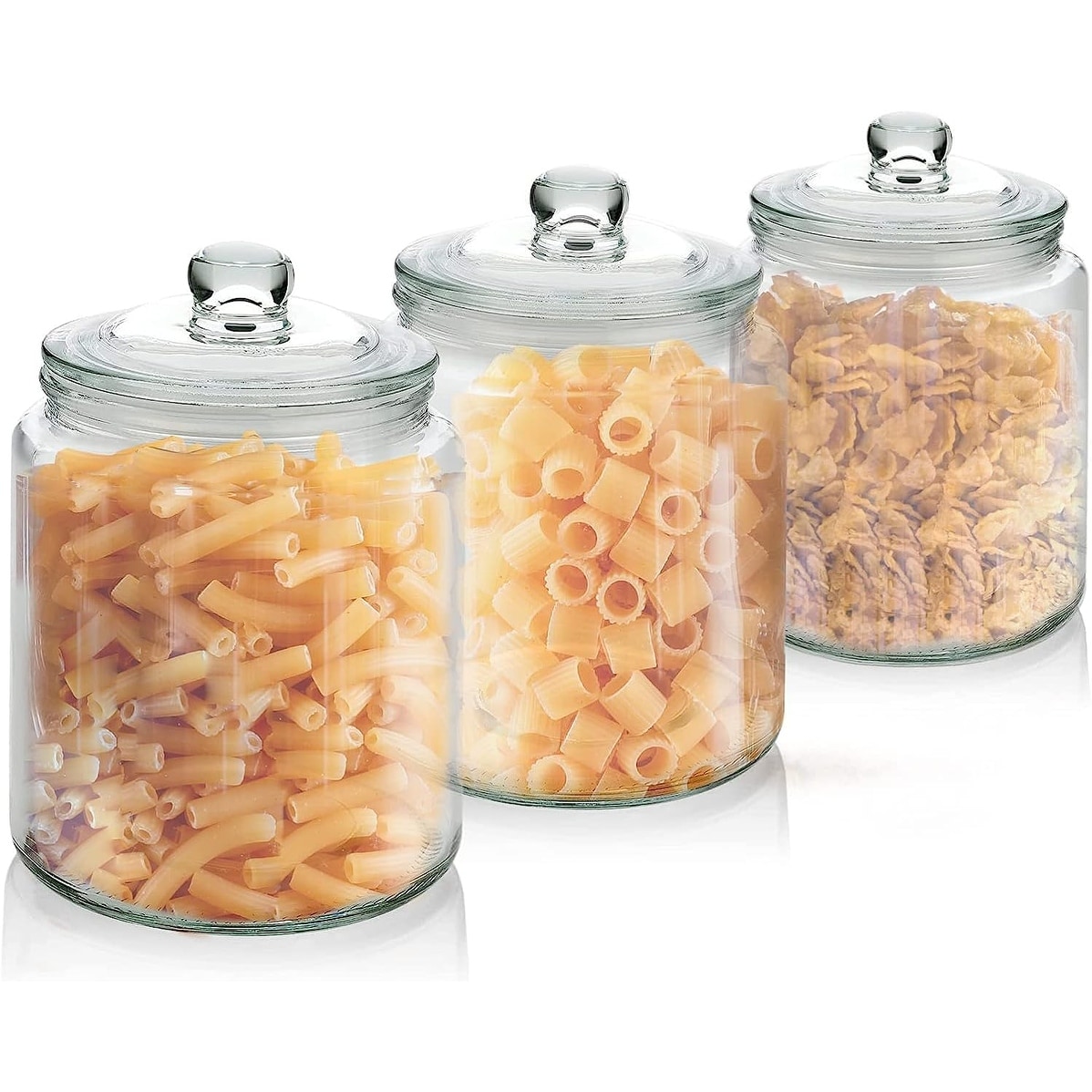 Canister Glass Kitchen Canisters with Airtight Acacia Lid, Tall Clear Food  Storage Jar, Kitchen Pantry Noodles Flour Coffee - China Glass Jar and  Glass Container price