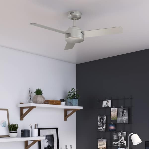 slide 2 of 26, Hunter 52" and 44" Presto Ceiling Fan w/ Wall Control - Contemporary, Industrial, Scandinavian 44" - Matte Nickel