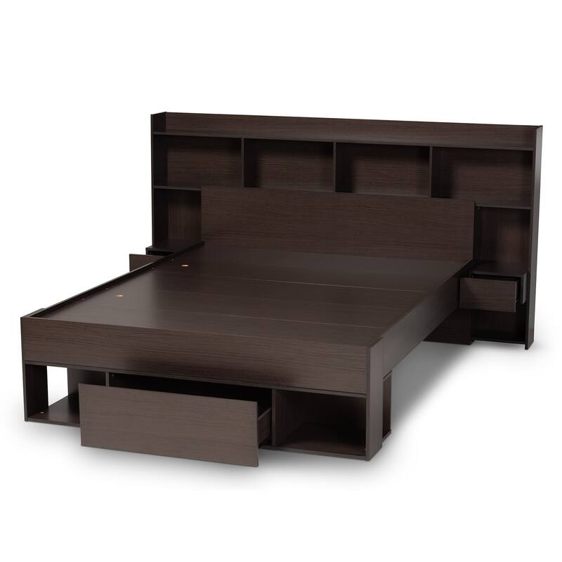 Dexton Modern & Contemporary Wood Platform Storage Bed-Queen