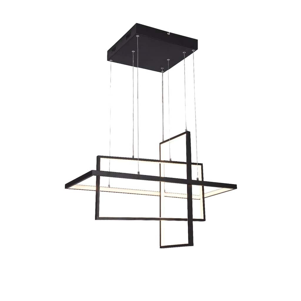 Matte Black LED Iron Chandelier