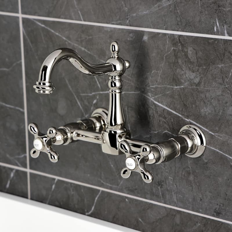 Heritage Two-Handle 2-Hole Wall Mount Bridge Kitchen Faucet
