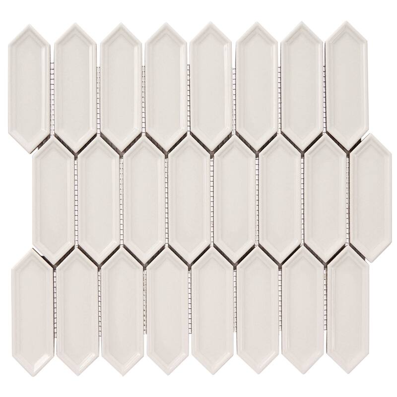 Forio 1.2" x 4.2" Picket Glossy Porcelain Mosaic Tile - 5 sheets (4.80 sf) - Grey