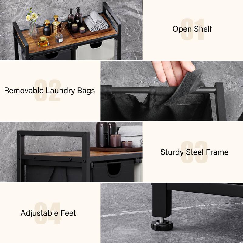 Laundry Sorter 112L/142L Laundry Hamper Organizer Laundry Basket with Removable Bags