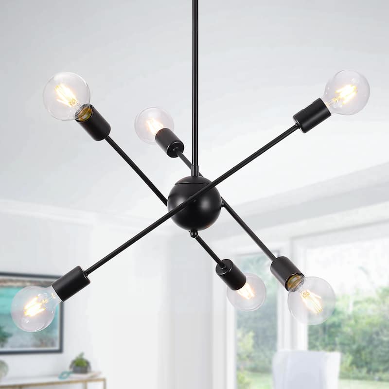6-Light Sputnik Chandelier for Living Room Bedroom