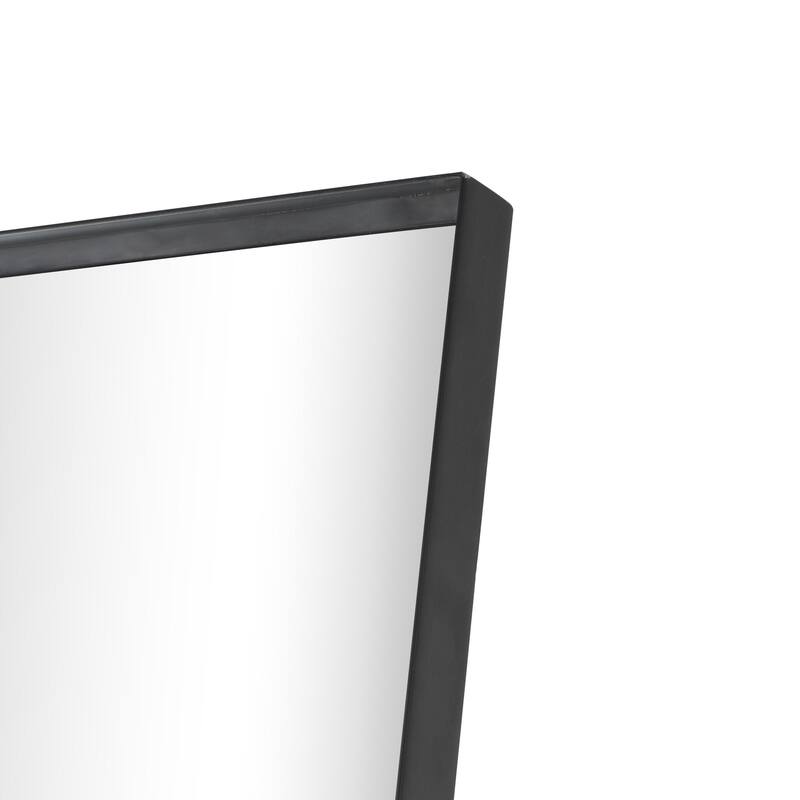 Metal Foldable Room Floor Mirror with Thin Minimalistic Frame - Black - Roche River Decor