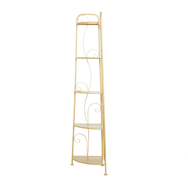 Metal Indoor Outdoor Tall Folding 5 Shelves Scroll Bakers Rack