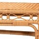 preview thumbnail 5 of 7, Ayala Natural Rattan Accent Bench - Handwoven Wicker Accent Seating with Decorative Apron and Integrated Handles for Living Room
