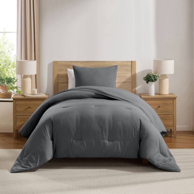 Empyrean Modern Reversible Comforter - Dark grey - Twin XL