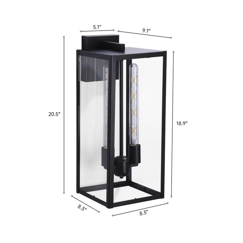 Large Medium Iron Rectangular Outdoor Wall Light