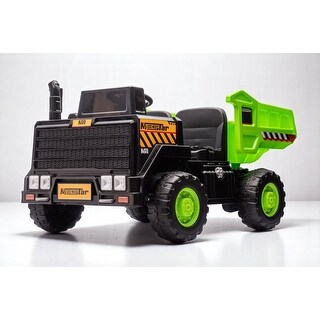 24V Ride-On Dump Truck , Automatic Trailer, Bluetooth, and Music - Electric Construction Vehicle Toy,Halloween gift