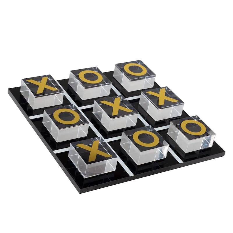 Acrylic Tic Tac Toe Game by Trademark Games (Black, Clear, and Gold)
