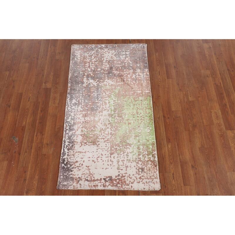 Multicolor Abstract Foyer Rug Hand-Knotted Accent Wool Carpet - 2'6"x 4'10"