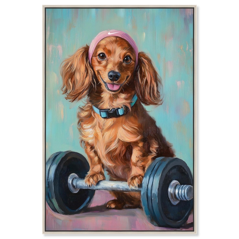 Cute Doxxie Work Out Canvas by Art Remedy