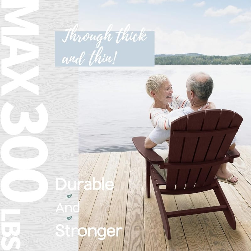 WINSOON All Weather HIPS Outdoor Plastic Adirondack Chair