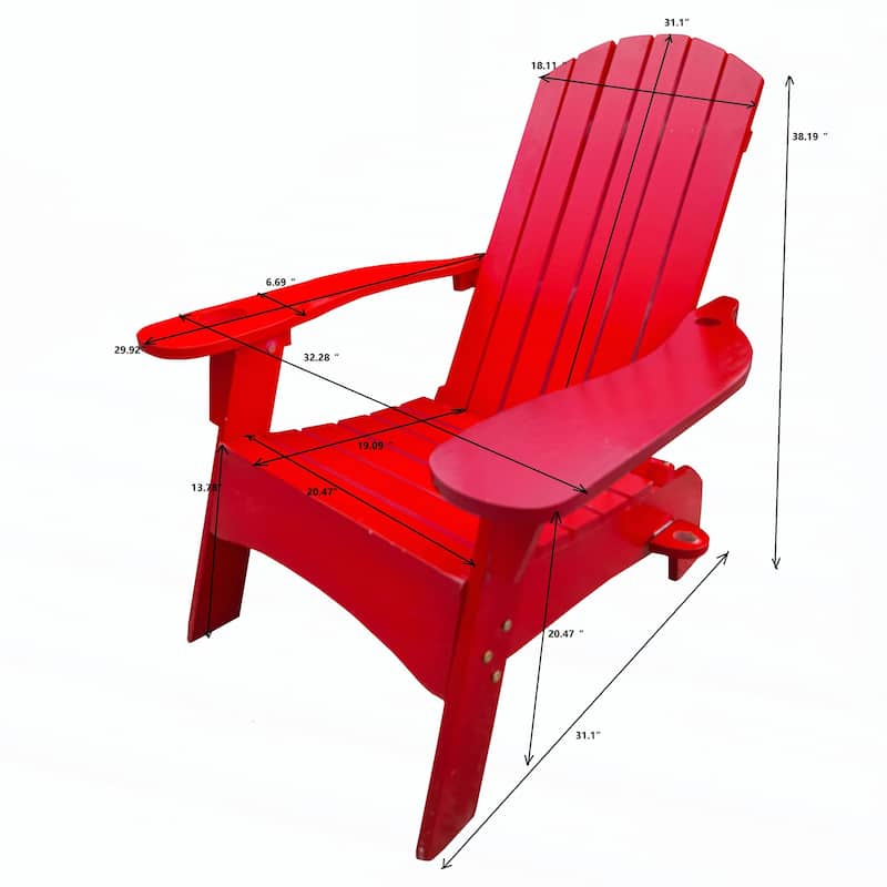 Outdoor or indoor Wood Adirondack chair ,red