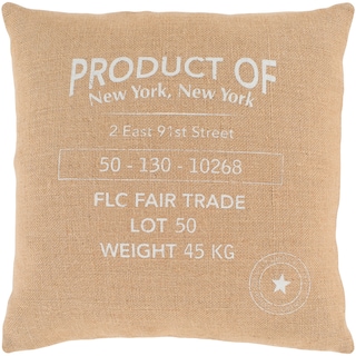 Lilliana Wheat Modern Farmhouse Throw Pillow Cover (20" x 20")