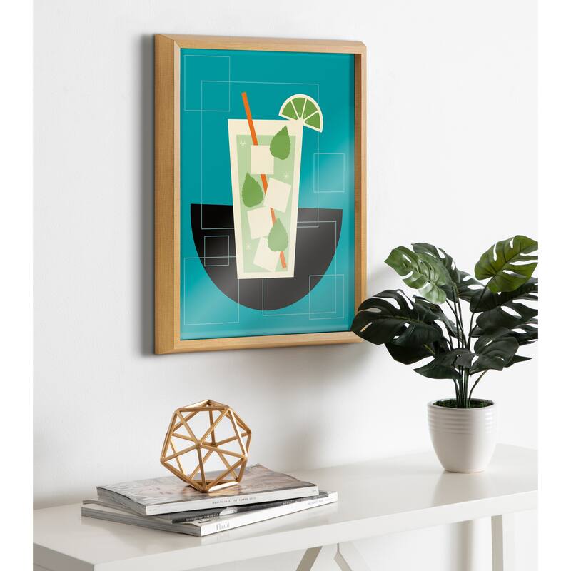 Kate and Laurel Blake Mojito Framed Printed Glass by Amber Leaders Designs