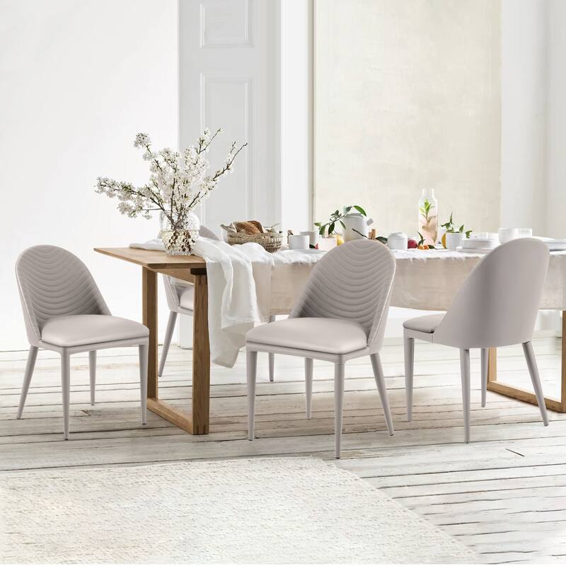 Fully Assembled Microfiber Leather Upholstered Dining Chairs, Set of 2 - 22.44"D x 18.5"W x 32.28"H