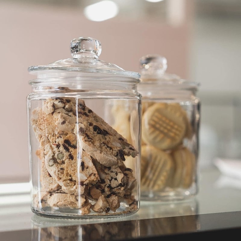 Home Basics Large Cookie Jar (Ivory) Cookie Jars For Kitchen Counter | Cute  Cookie Jar With Lid