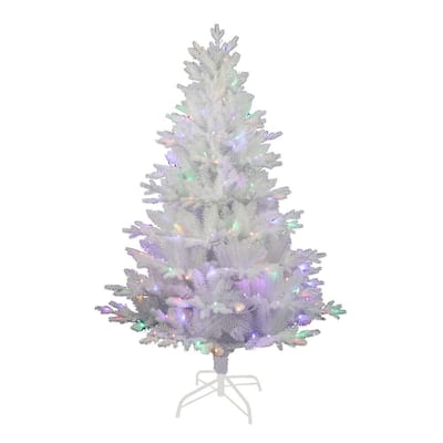 Kurt Adler 5-Foot Pre-Lit Multi-Colored LED Jackson White Pine Tree
